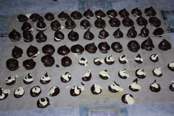 Домашние конфеты трюфели из шоколада с овсяным пралине