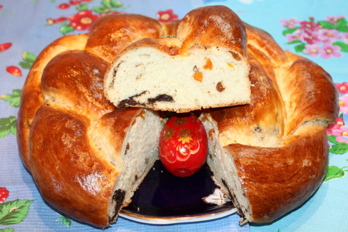 Оригинальный итальянский пасхальный кулич косичкой с начинкой
