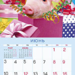 Календарь по месяцам со свинками и кабанчиками на 2019 год