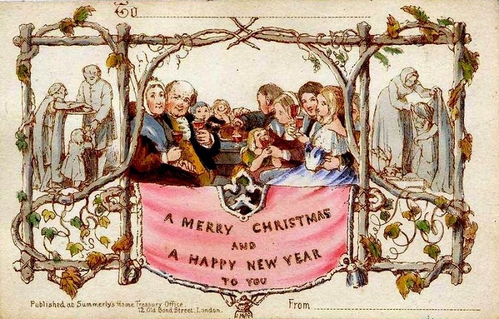 Милые и красивые старинные открытки с Новым годом и Рождеством